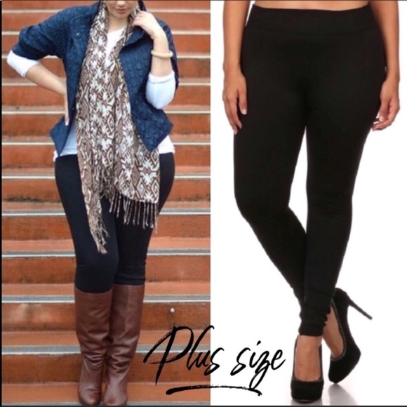 The Chic Petunia Pants - 🎉🎉9/11 HP🎉🎉Plus sized Black Fleece Leggings